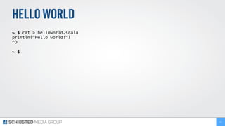 HELLOWORLD
~ $ cat > helloworld.scala
println("Hello world!")
^D
~ $
12
 