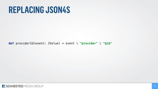 REPLACINGJSON4S
def providerId(event: JValue) = event  "provider"  "@id"
217
 