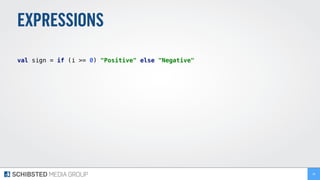 EXPRESSIONS
val sign = if (i >= 0) "Positive" else "Negative"
38
 