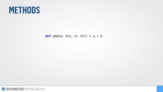 METHODS
def add(a: Int, b: Int) = a + b
48
 