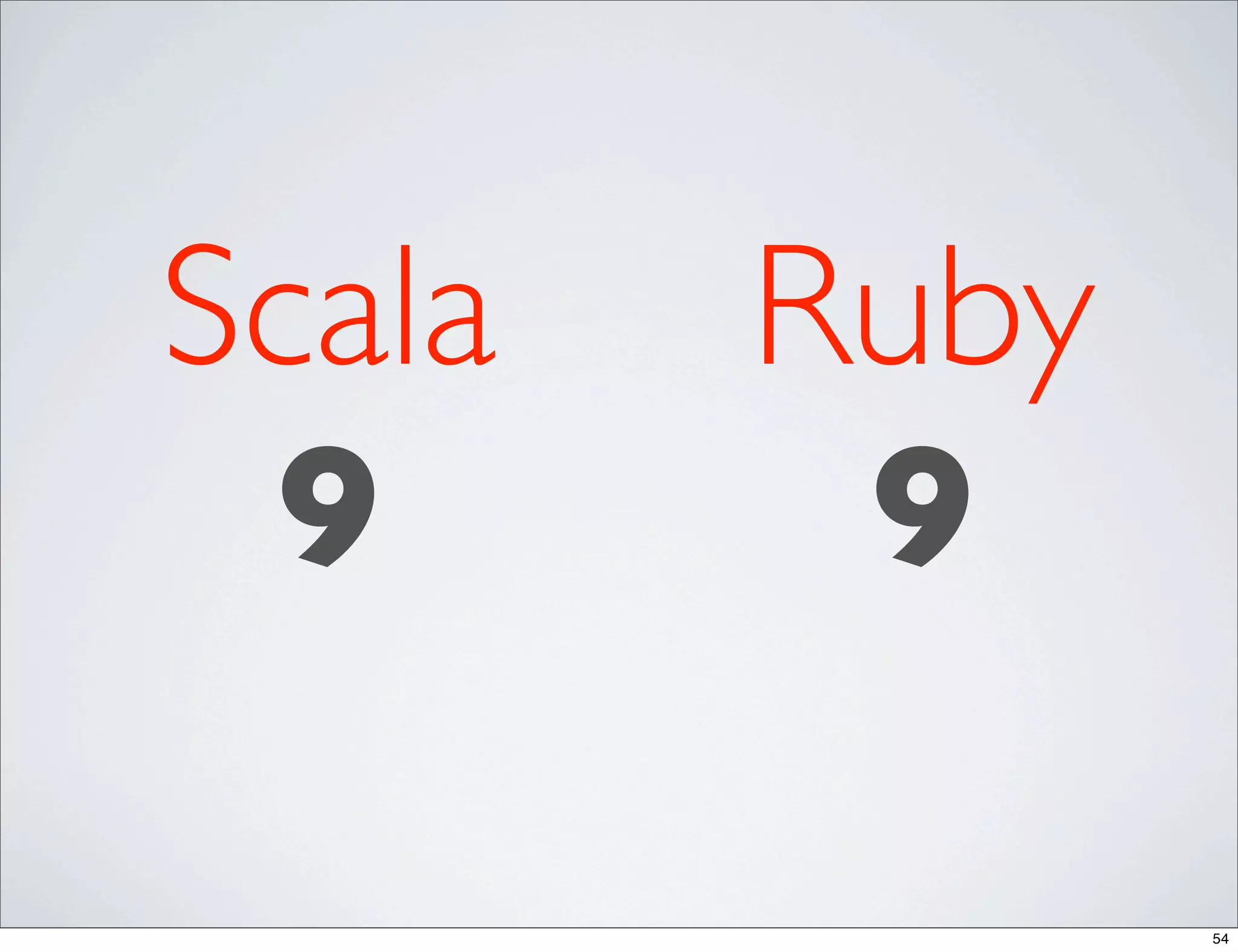 Scala   Ruby
 9       9

               54
 