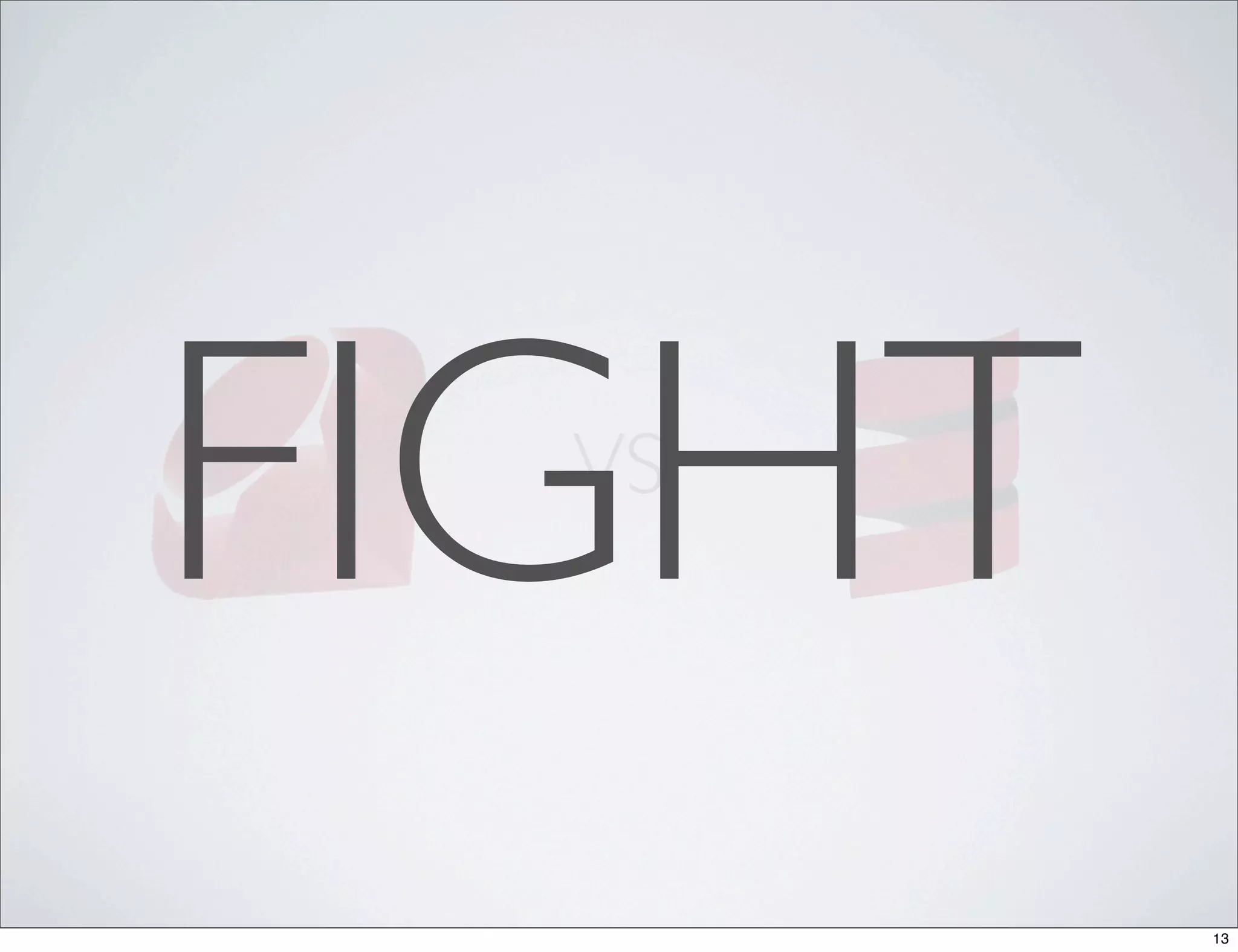 FIGHT
  VS




        13
 
