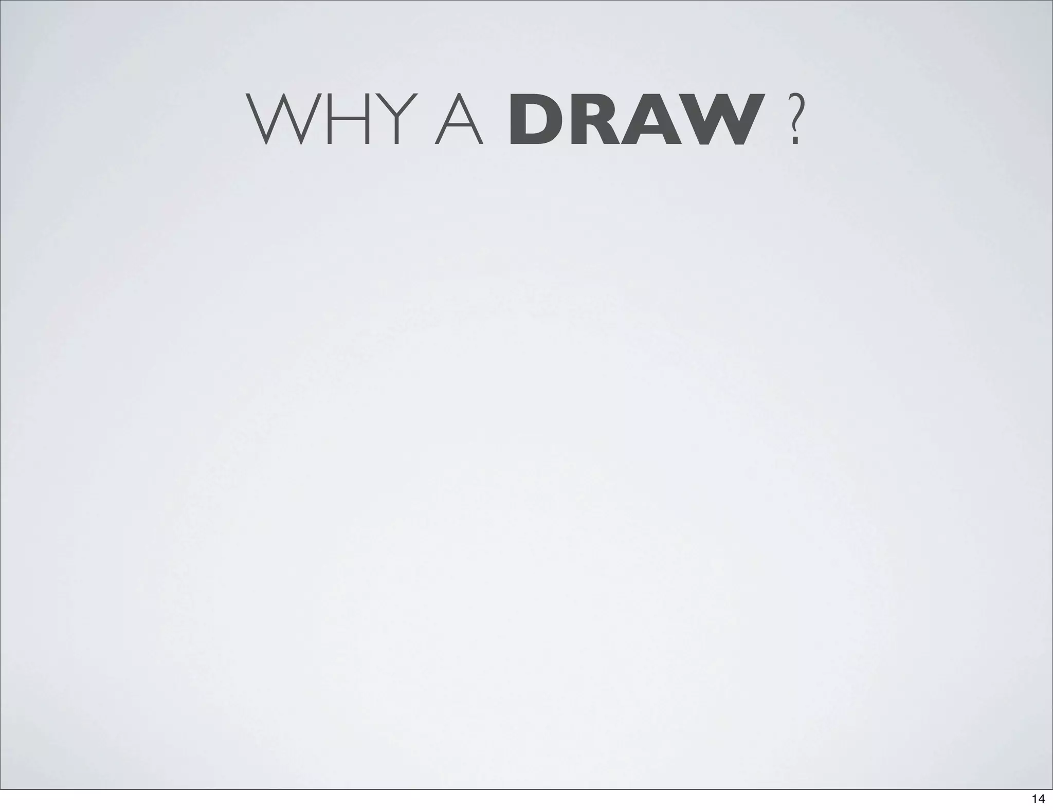 WHY A DRAW ?




               14
 