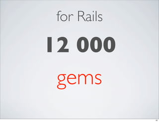 for Rails

12 000
 gems
             41
 