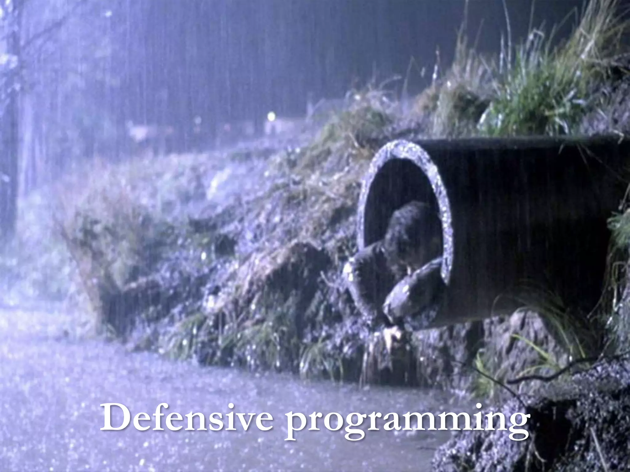 Defensive programming
 