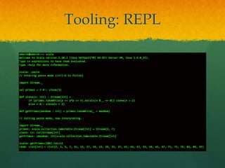 Tooling: REPL
 