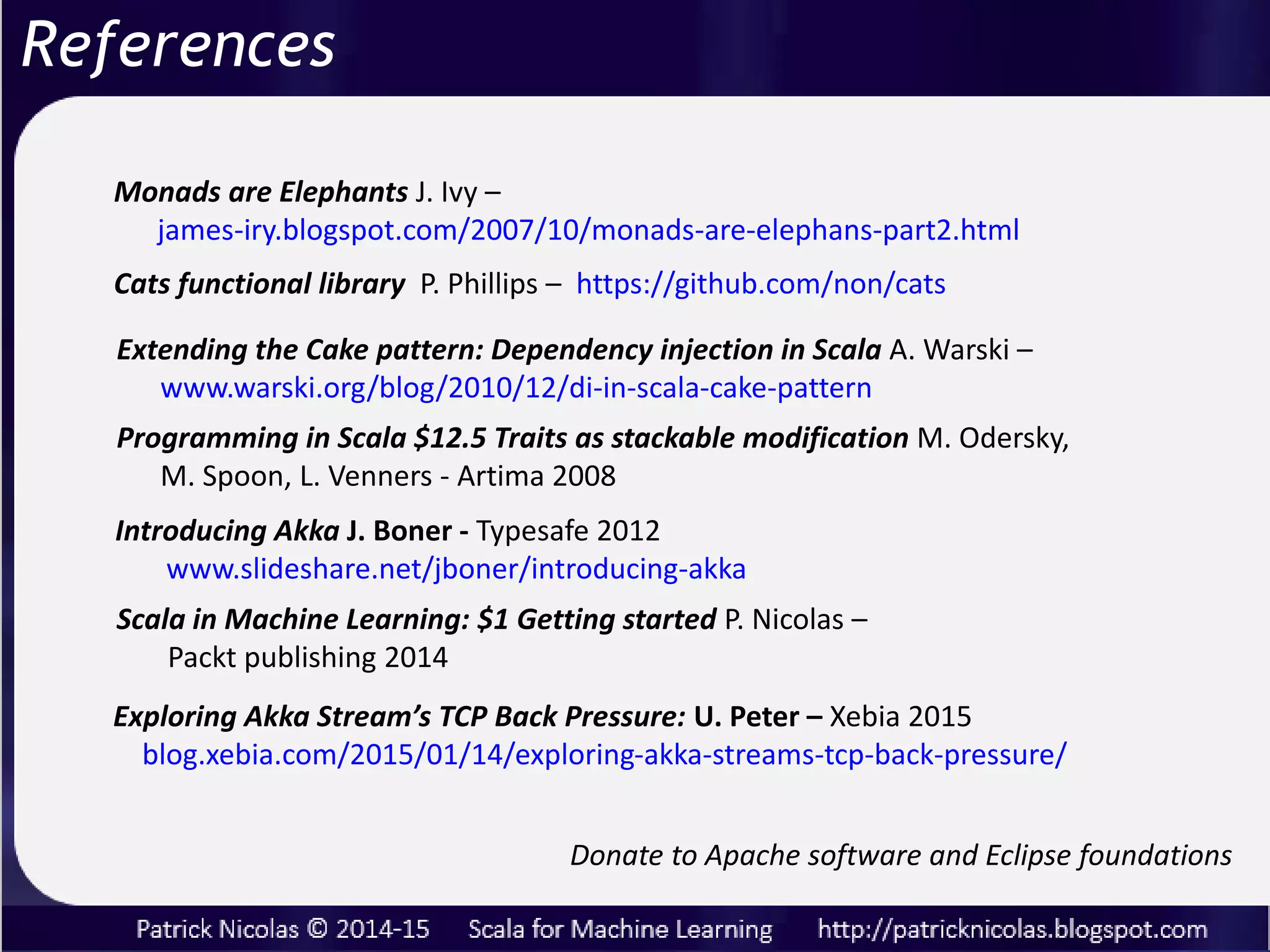 Feedback control loop adjusts the size of the batches given the
load in mail boxes and complexity of the computation
Scalability: flow control
 