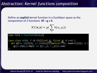 Machine learning consists of identifying a low dimension
features space, manifold within an Euclidean observations
space. Computation of smooth manifolds relies on tensors
and tensor metrics (Riemann, Laplace-Beltrami,…)
Problem: How to represent tensors and metrics?
Solution: Functorial representation of tensors,
tensor products and differential forms.
Abstraction: Non-linear learning models
 