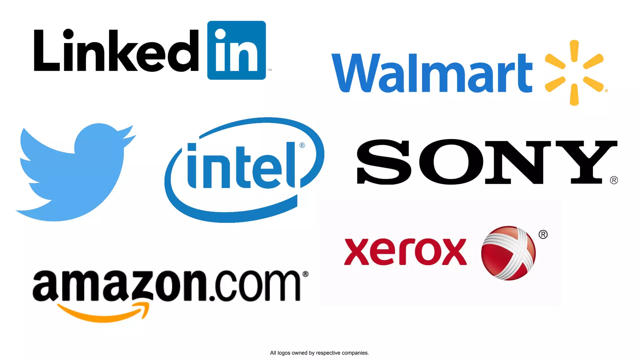 All logos owned by respective companies.
 