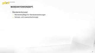MANDANTENKONZEPT.
 Mandantenkonzept
 Mandantenpflege für Standorterweiterungen
 Schreib- und Leserechte-Konzept
26
 