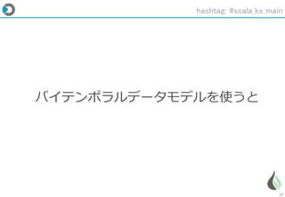 17
バイテンポラルデータモデルを使うと
hashtag: #scala_ks_main
 