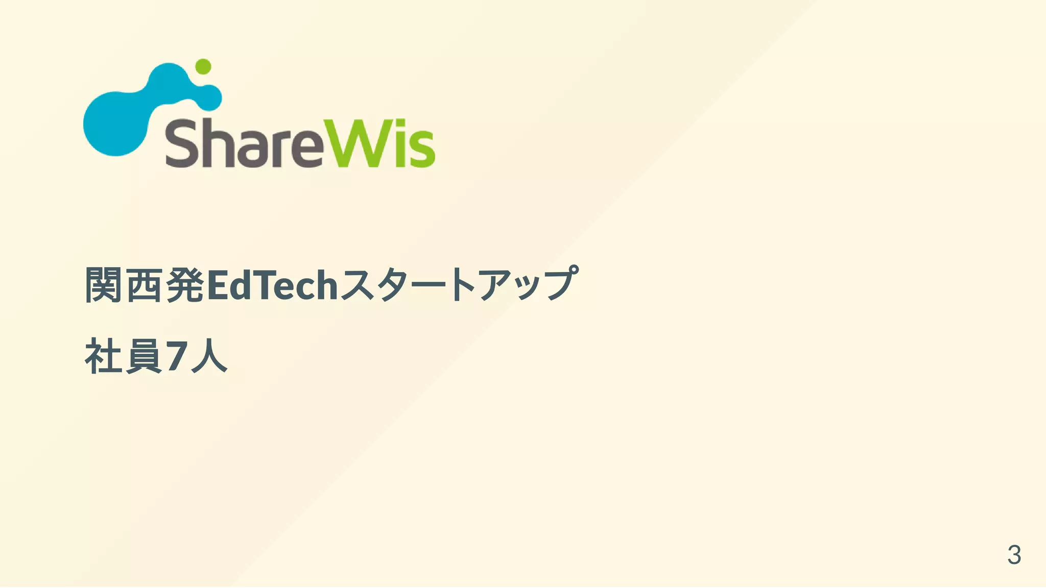 関西発EdTechスタートアップ
社員7人
3
 