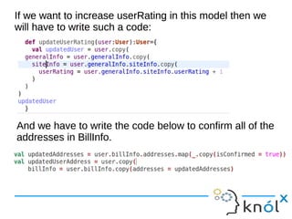If we want to increase userRating in this model then we
will have to write such a code:
If we want to increase userRating in this model then we
will have to write such a code:
And we have to write the code below to confirm all of the
addresses in BillInfo.
And we have to write the code below to confirm all of the
addresses in BillInfo.
If we want to increase userRating in this model then we
will have to write such a code:
If we want to increase userRating in this model then we
will have to write such a code:
 