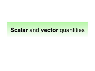 Scalar  and  vector  quantities 