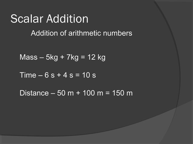 Scalar and Vector Addition | PPT | Physics | Science