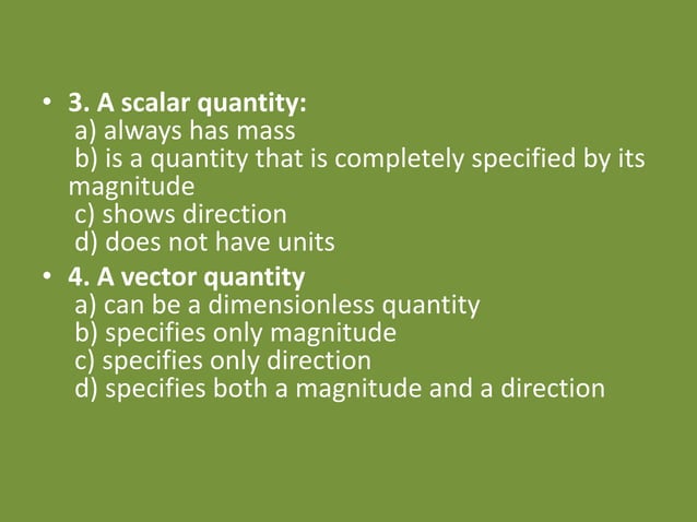 Scalar and vector quantities | PPTX | Physics | Science