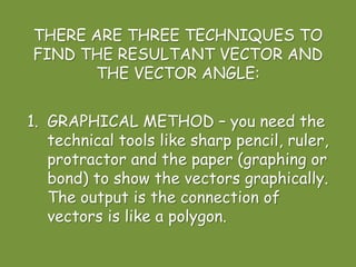 Adding Two Vector Graphical Methods Ruler And Protractor Scalar and vector quantities | PPTX