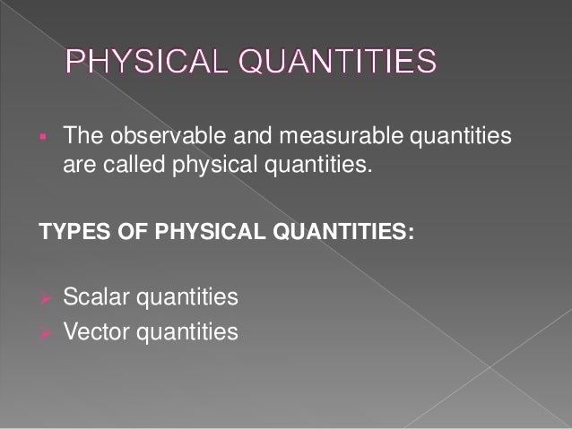 Scalar and vector quantities