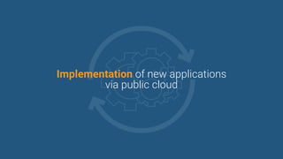 Implementation of new applications
via public cloud
 