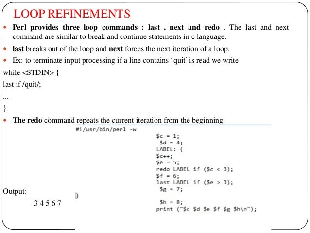 How to write loop in perl