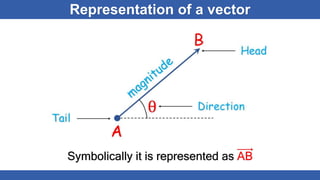 Representation of a vector
Symbolically it is represented as AB
 