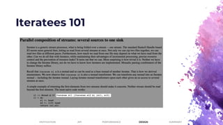 Iteratees 101
PERFORMANCEMOTIVATION API DESIGN SUMMARY
 