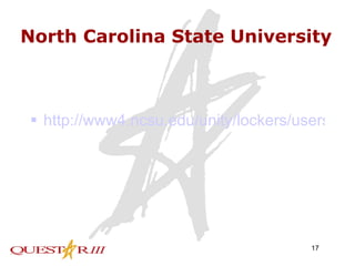North Carolina State University http://www4.ncsu.edu/unity/lockers/users/f/felder/public/Student-Centered.html 