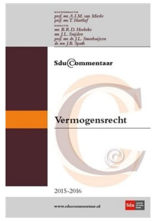 Nieuwe editie SDU Commentaar Vermogensrecht verschenen