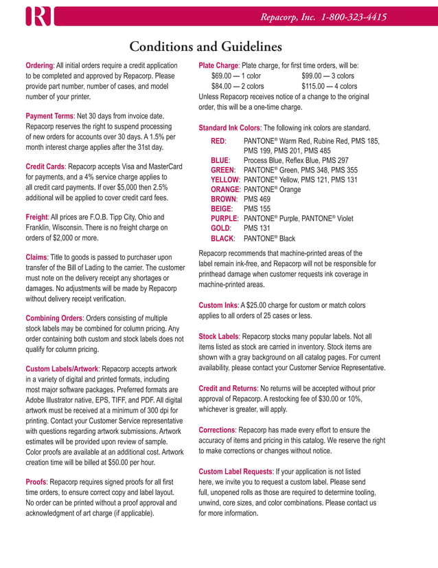 REPACORP Scale Labels Catalog PDF