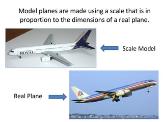 Model planes are made using a scale that is in proportion to the dimensions of a real plane. Scale Model Real Plane 
