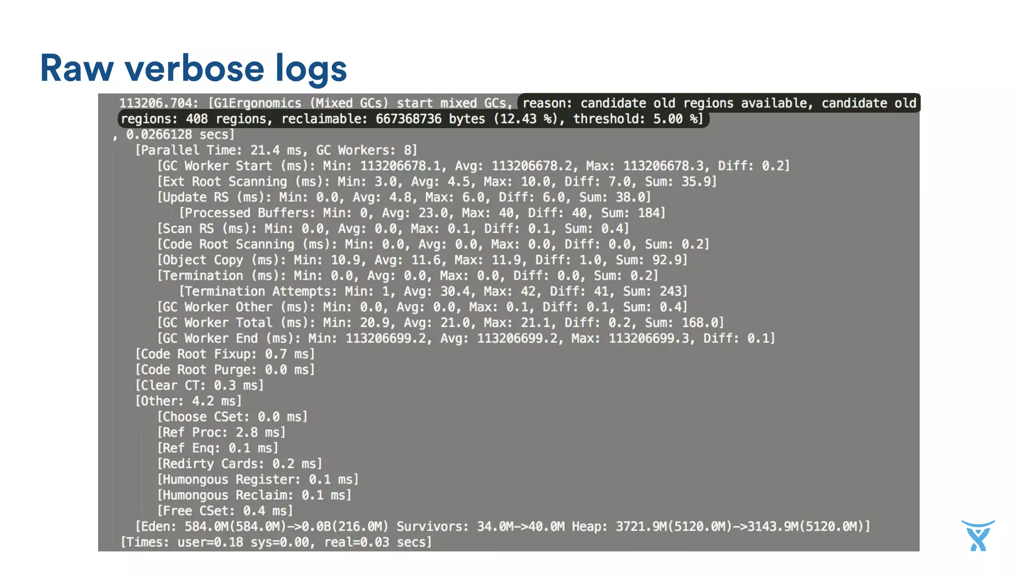 Raw verbose logs
 