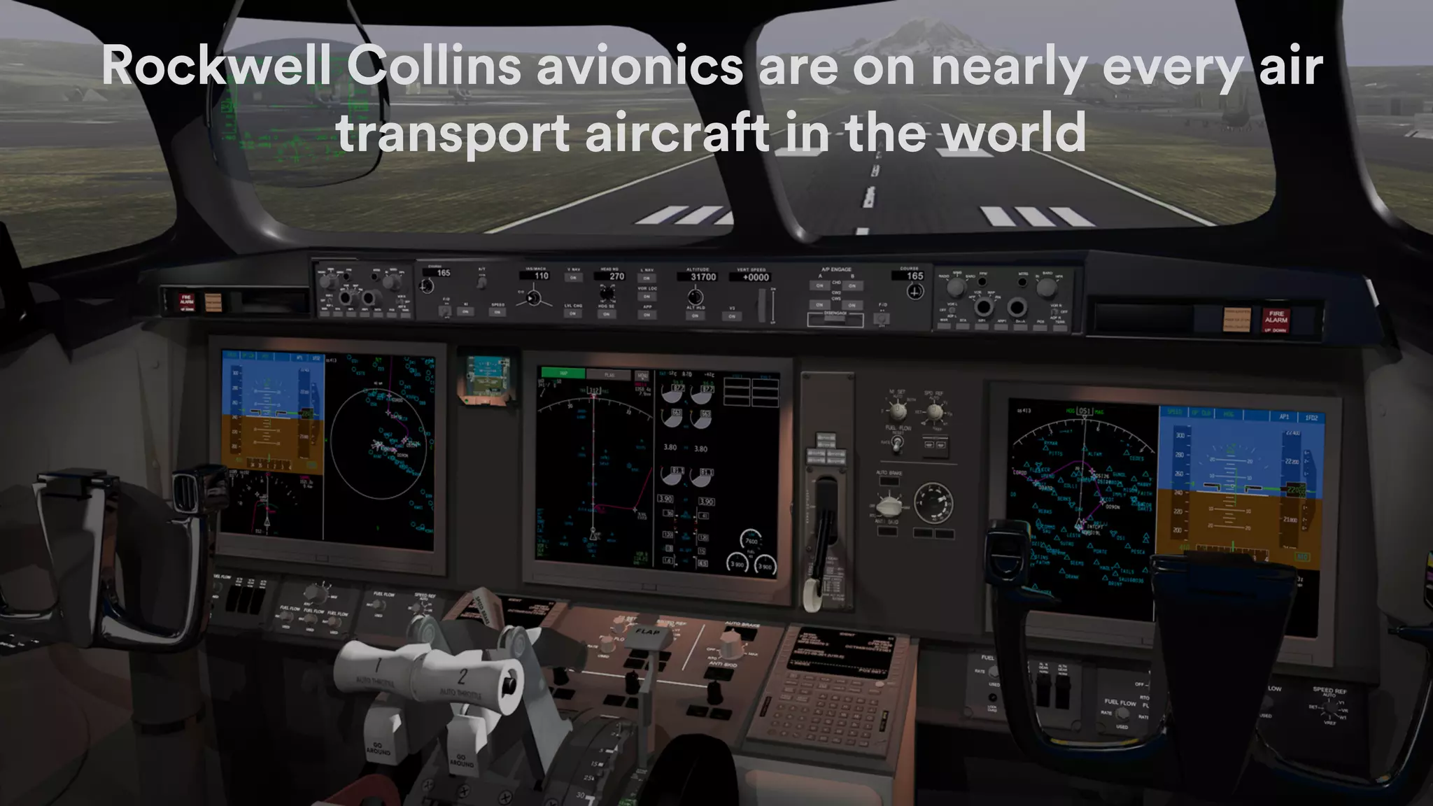 !
Rockwell Collins avionics are on nearly every air
transport aircraft in the world
 
