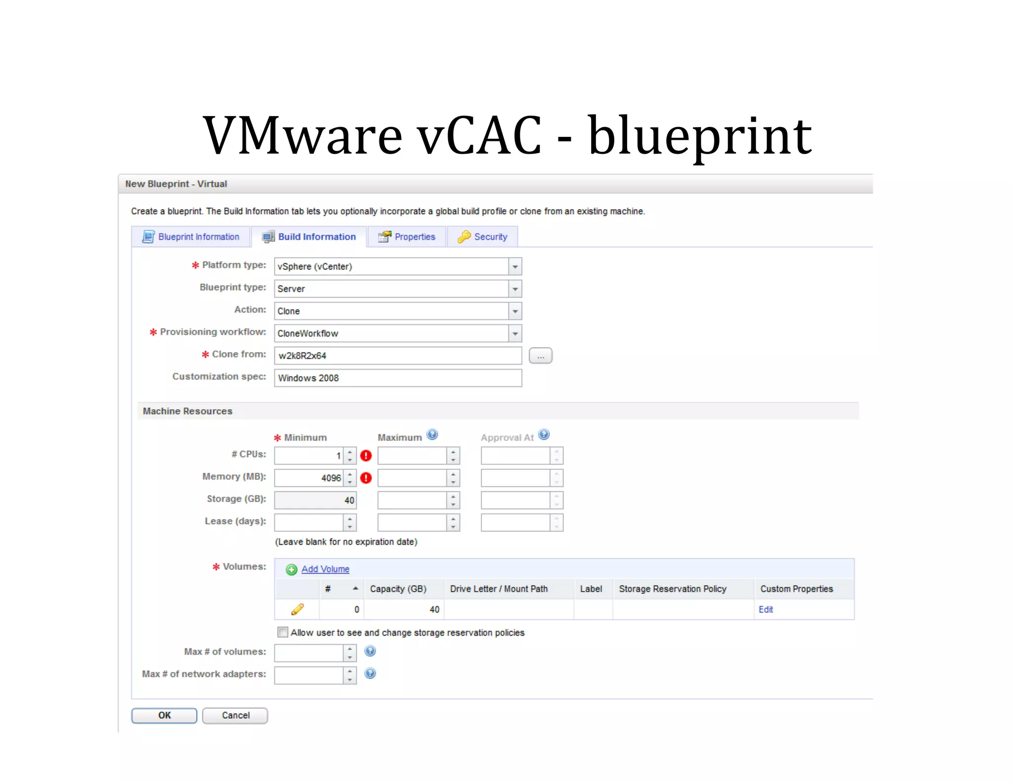 VMware	
  vCAC	
  -­‐	
  blueprint	
  

 