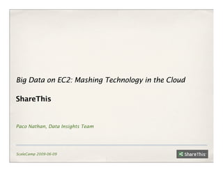 Big Data on EC2: Mashing Technology in the Cloud

ShareThis


Paco Nathan, Data Insights Team




ScaleCamp 2009-06-09
 