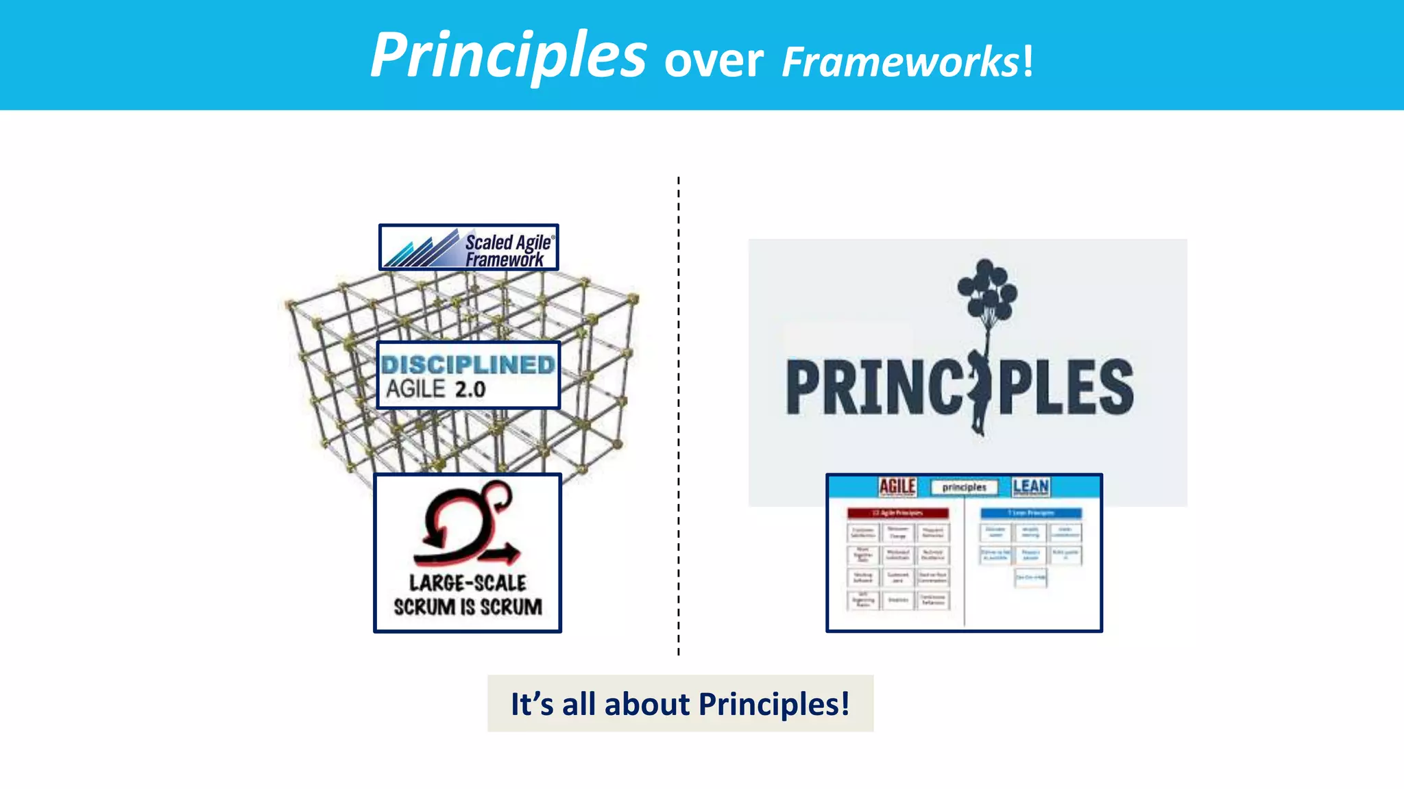 Principles over Frameworks!
It’s all about Principles!
 