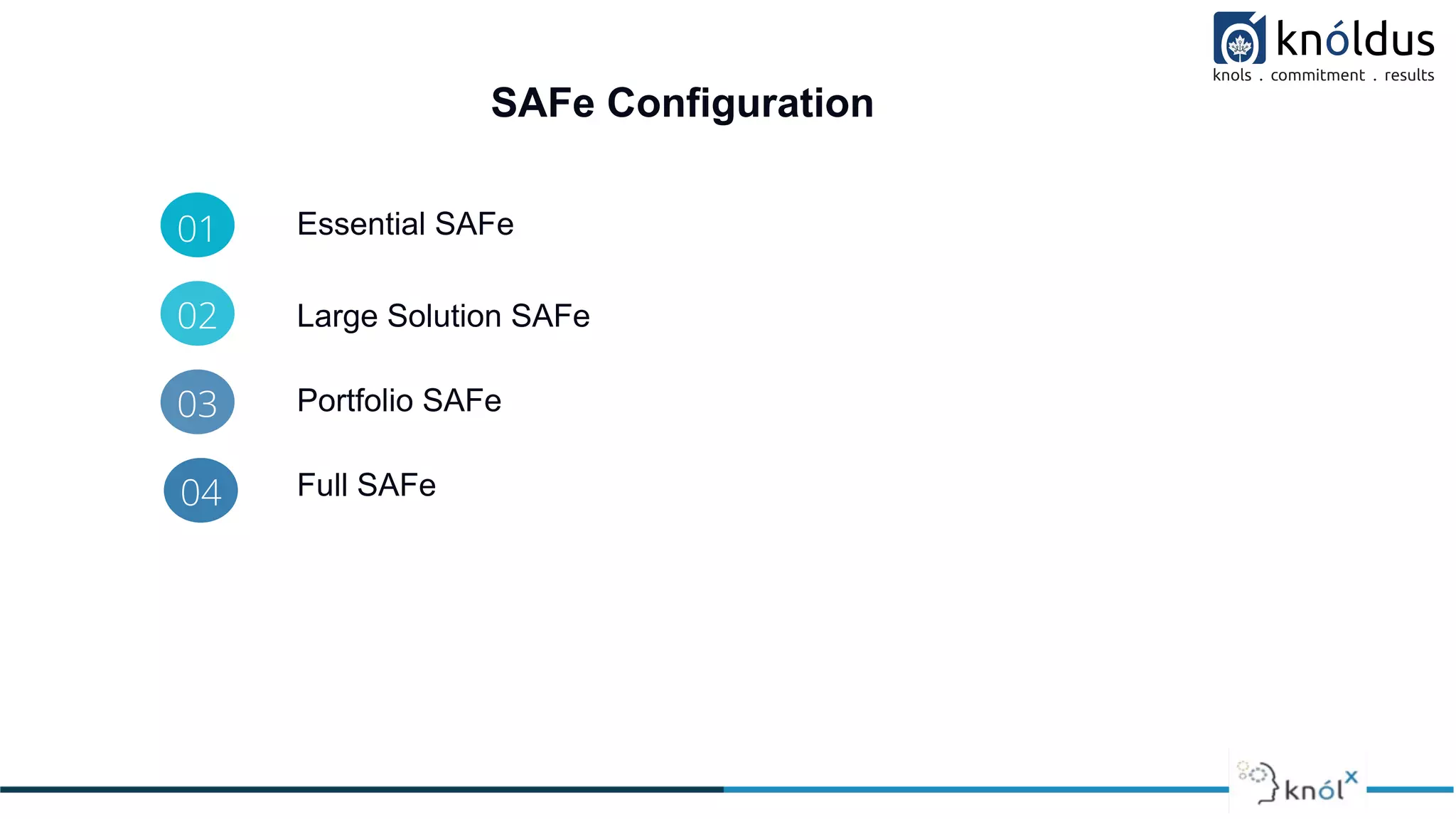 SAFe Configuration
01 Essential SAFe
02 Large Solution SAFe
03 Portfolio SAFe
04 Full SAFe
 