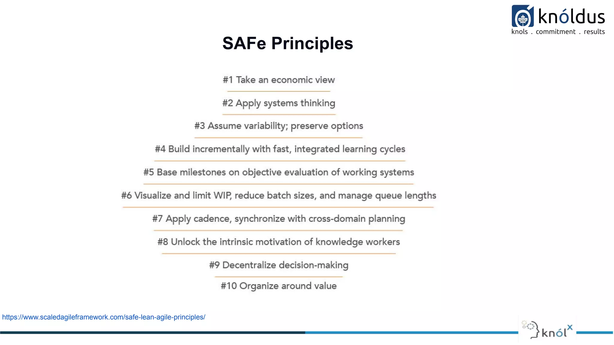 SAFe Principles
https://www.scaledagileframework.com/safe-lean-agile-principles/
 