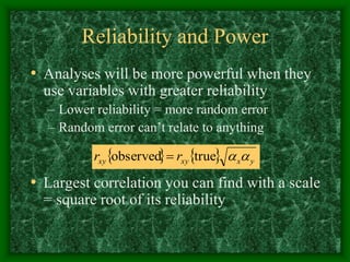 Scale development -- Reliability