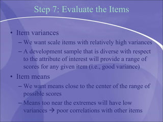 Vendnovation Scale Example Scale development -- Steps | PPT