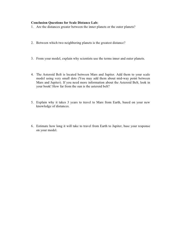 Scale Distances In The Solar System