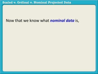 Now that we know what nominal data is, 
 