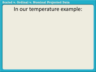 In our temperature example: 
 