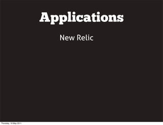 Applications
New Relic
Thursday, 19 May 2011
 