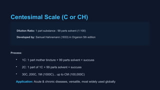 Scales of Potentisation in homoeopathic system of medicine | PPTX