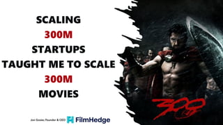 SCALING
300M
STARTUPS
TAUGHT ME TO SCALE
300M
MOVIES
Jon Gosier, Founder & CEO
 