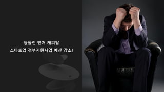 등돌린 벤처 캐피탈
스타트업 정부지원사업 예산 감소!
 