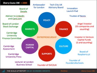 THE SCALE-UP REPORT ON UK ECONOMIC GROWTH Sherry Coutu CBE#scaleup
 