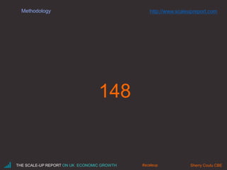 Methodology
148
THE SCALE-UP REPORT ON UK ECONOMIC GROWTH Sherry Coutu CBE#scaleup
http://www.scaleupreport.com
 