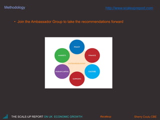 Methodology
• Join the Ambassador Group to take the recommendations forward
THE SCALE-UP REPORT ON UK ECONOMIC GROWTH Sher...