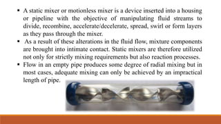 Scale up of agitated vessels and static mixer | PPTX